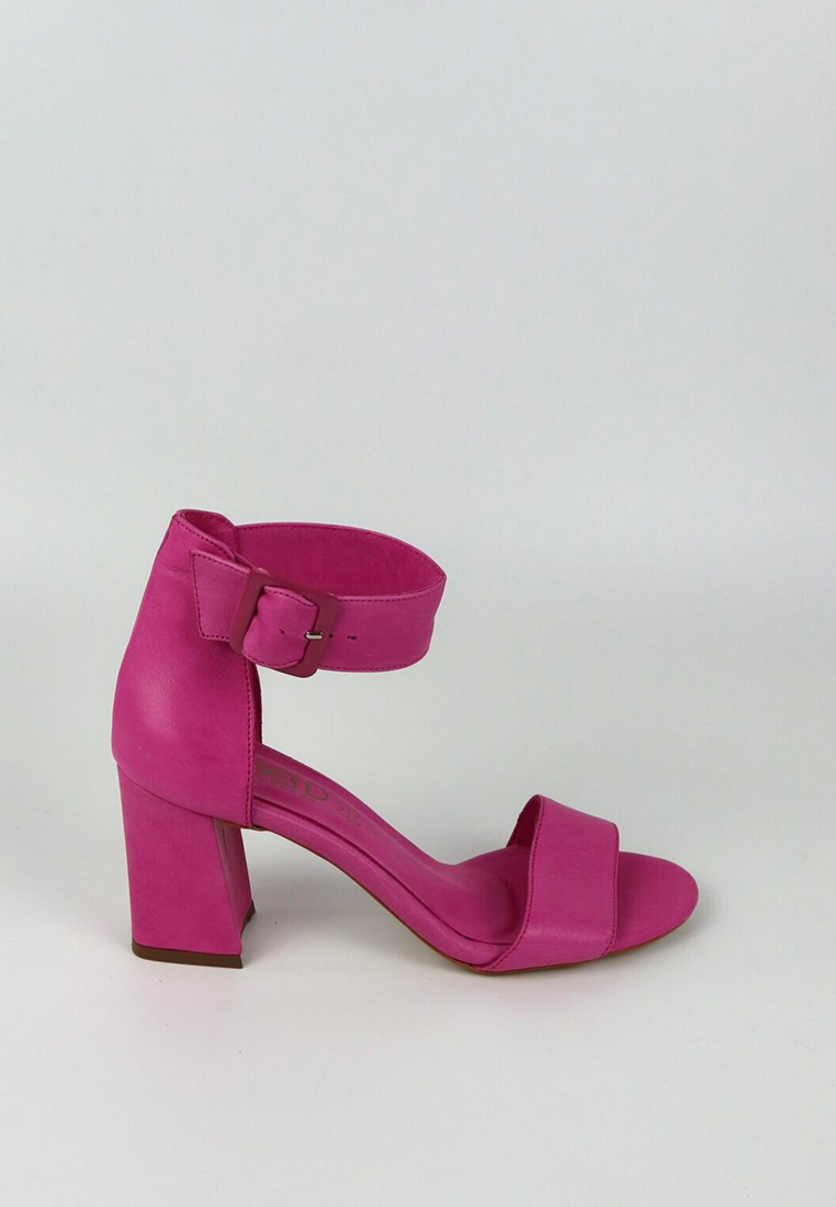 SANDALIAS DE TACÓN PIEL FUCSIA VEXED